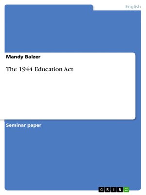 cover image of The 1944 Education Act
